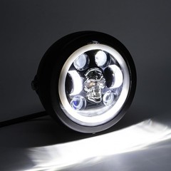 5.75″ Round LED Motorcycle Headlight Assembly, DRL High/Low Beam, Mounting Brack