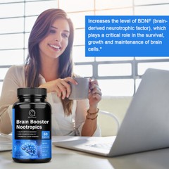 Brain Booster Nootropic Supplement Support Focus Energy Memory & Clarity 60Pills