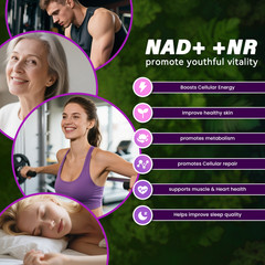 NAD+ ADVANCED 300mg Supplement for Anti-Aging, Energy, Focus / Nicotinamide 60pc