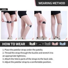 GOUNOD Silicone Patellar Tendon Support Strap 2 Pack,Knee One Size, Black