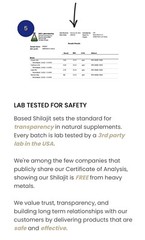 BASED Shilajit, 60 Tabs, 100% Pure No Heavy Metals, 3rd Party Tested, 2 Pack