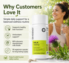 Milk Thistle Liver Support Supplement Silymarin Turmeric 90 Vegetarian Capsules