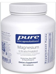 Magnesium Citrate 180 Capsules Pure Encapsulations EXP 08/2028