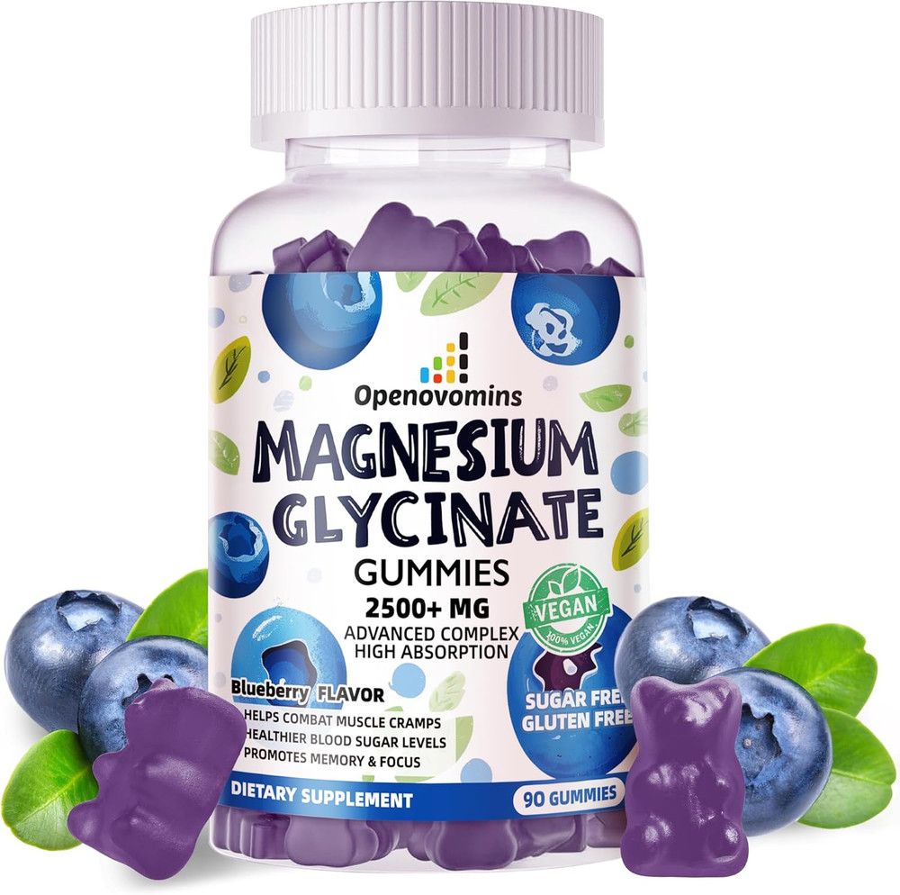 Magnesium Glycinate Gummies 2500Mg – Sugar Free Magnesium Potassium Supplement w