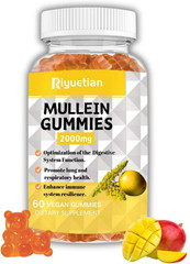 Mullein Gummies, 2000mg Organic Mullein Leaf Extract with Quercetin, Bromelain &
