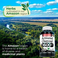 Advanced Activated high Vegan Capsules 1600mg 240 Absorbent Ultra Charcoal Absor