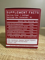 High Level Omega 3 CoQ10 Vitamin E Heart Body Mind Support Fish Oil 60 Softgels