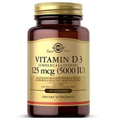 Solgar Vitamin D3 Cholecalciferol 125 mcg 5000 IU 100 Softgels