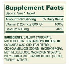 Spring Valley Calcium Plus Vitamin D Tablets, 600 mg, 500 Count