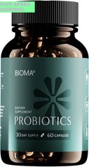 2 BOTTLES-NEW BIOMA Probiotics Digestive Health Gut Support for Men&Women 60Caps