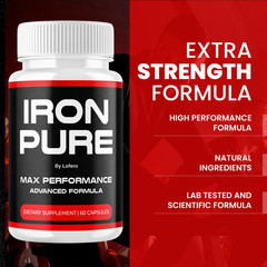 (5 Pack) Iron Pure Capsules Male Performance, Boost Confidence Stamina (300 Ct)