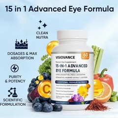 VisioVance 15in1 Eye Serum W/ 3 Carotenoids Supports Vision Skin Health 60 Count