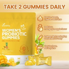 Probióticos Digestivos En 60 Gomitas Sabor a Piña Para Mujer 5 Billones CFU Cada