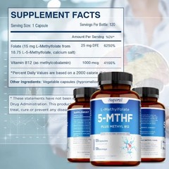 L-Methylfolate 5-MTHF 240pcs – Strength Active Methyl Folate, Improve Mood