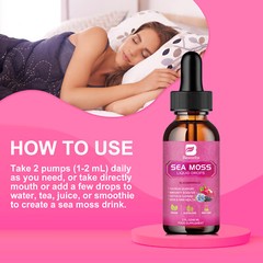 Natural Sea Moss Liquid Drops with Bladderwrack Support Thyroid Support,Blacksee