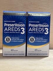 2-Bausch+Lomb PreserVision AREDS 3 Eye Vitamin Soft Gels 120ct Total Exp 12/27