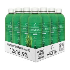 Chlorophyll Water (12-pack) Liquid Chlorophyll Drops in Purified Water Bottles