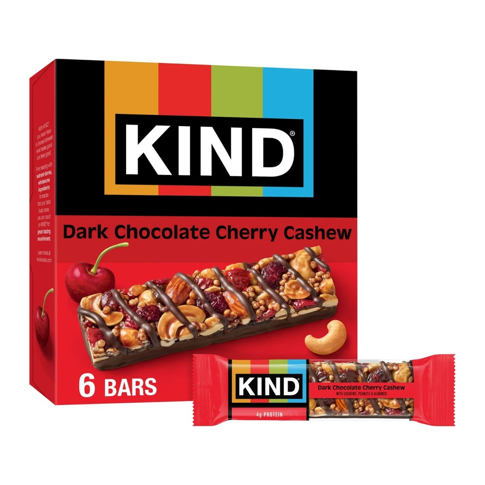 KIND Bars, Dark Chocolate Cherry Cashew + Antioxidants, Gluten Free, 1.4 Ounce