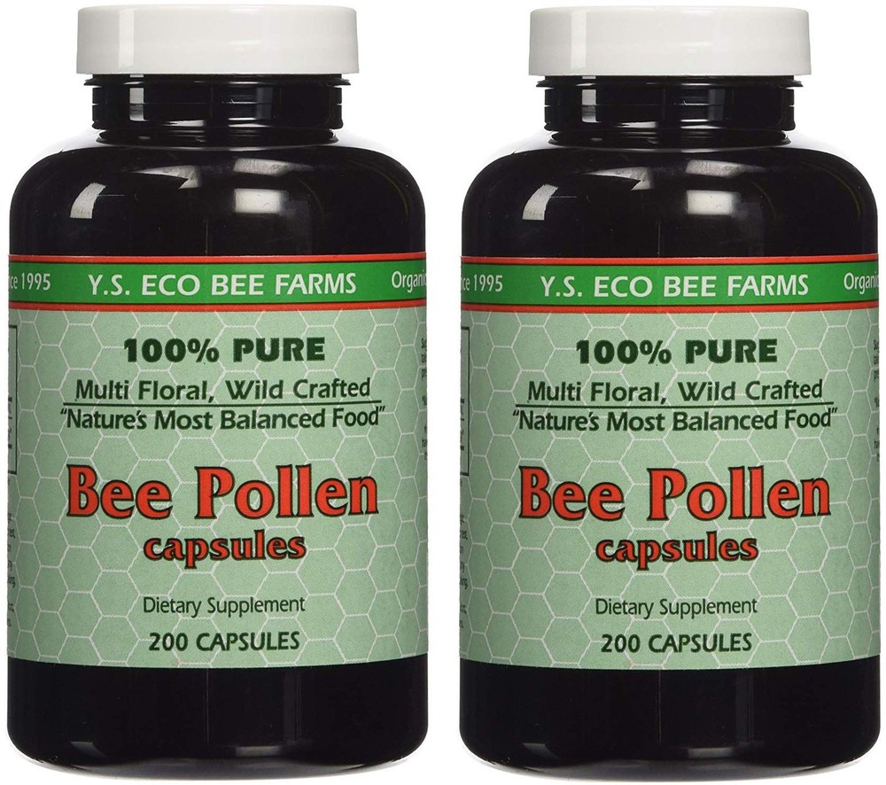 YS Organics Bee Pollen – 200 Capsules – Pack of 2