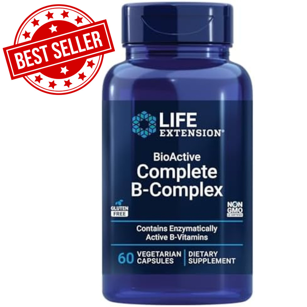 Life Extension Bioactive Complete B-Complex, Energy & Metabolism Support, 60 Ct
