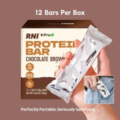 Protein Bar Chocolate Brownie, 22g Protein 0Sugar, High Fiber, 2.05 oz 12 Ct
