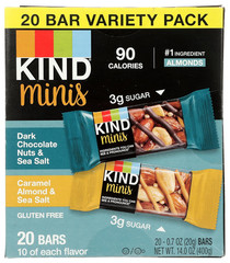 KIND Mini Snack Bars Variety Pack, Gluten Free, Low Sugar, Low Calorie Snacks, D