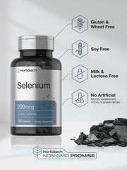 Horbäach Selenium Supplement for Women & Men | 200mcg | 120 Count (Pack of 1)