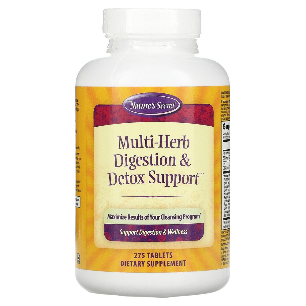 Nature s Secret Multi-Herb Digestion Detox Support 275 Tablets No Artificial