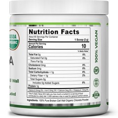 USDA Organic Chlorella Powder, Broken Cell Wall, 6 oz, 85 Servings, Free Scoop