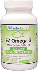 Atlantic Menhaden Fish Oil Omega-3 2000 Mg, Burpless, Made in the USA, Perfect B