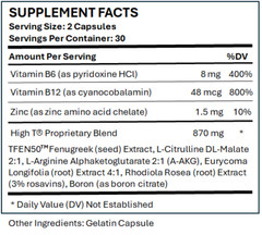 High T Testosterone Booster Supplement, 60ct.