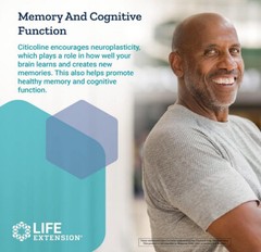 CITICOLINE (CDP-Choline) BRAIN COGNITIVE MEMORY FOCUS 120 Caps LIFE EXTENSION