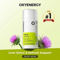 Oxyenergy Milk Thistle Liver Detox & Colon Cleanse,Natural Liver Health Support-