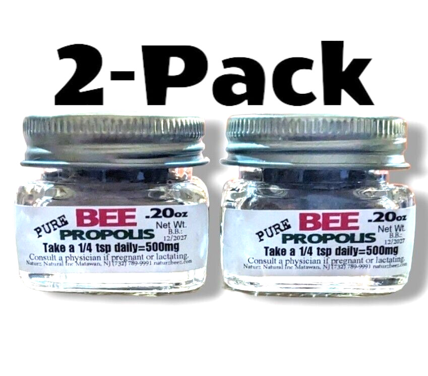 BEE PROPOLIS 2 Pack 0.20 oz ea Total 0.40 oz 11 g Travel Size 100% PURE PROPOLIS