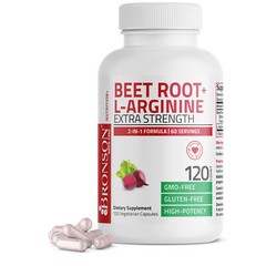 Bronson Beet Root + L-Arginine 2000 MG, 120 Vegetarian Capsules