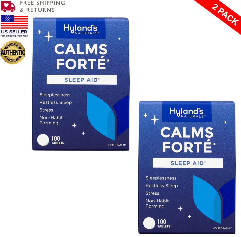 [ 2 Pack ] Hyland’s Calms Forte Sleep Aid 200 Tabs Total