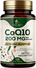 CoQ10 200mg Softgels – Coenzyme Q10 Heart Health Support Antioxidant Supplement