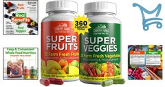 Fruits and Vegetables Supplement Capsules 360 Count Boost Energy