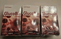 GlucoBio 3 PK Blood Balance Dietary Supplement 800 Mg 60 Capsules/Bottle-180 Ttl