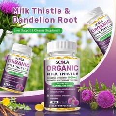 Liver Cleanse & Detox Support Supplement 1600mg with 120 caps + Milk Thistle
