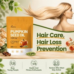 Vivonu Pumpkin Seed Oil 1000mg + Saw Palmetto, 300 Softgels