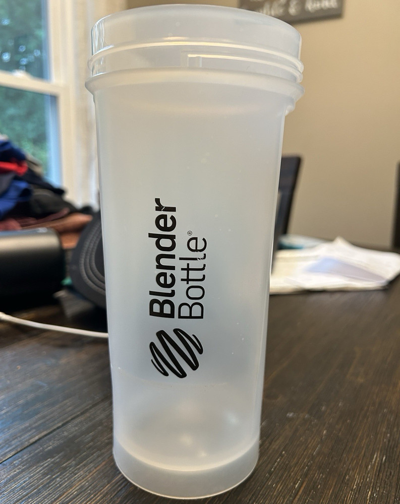 BlenderBottle 45 fl oz Plastic Shaker Bottle, Flip Lock Lid, Clear NO SHAKER