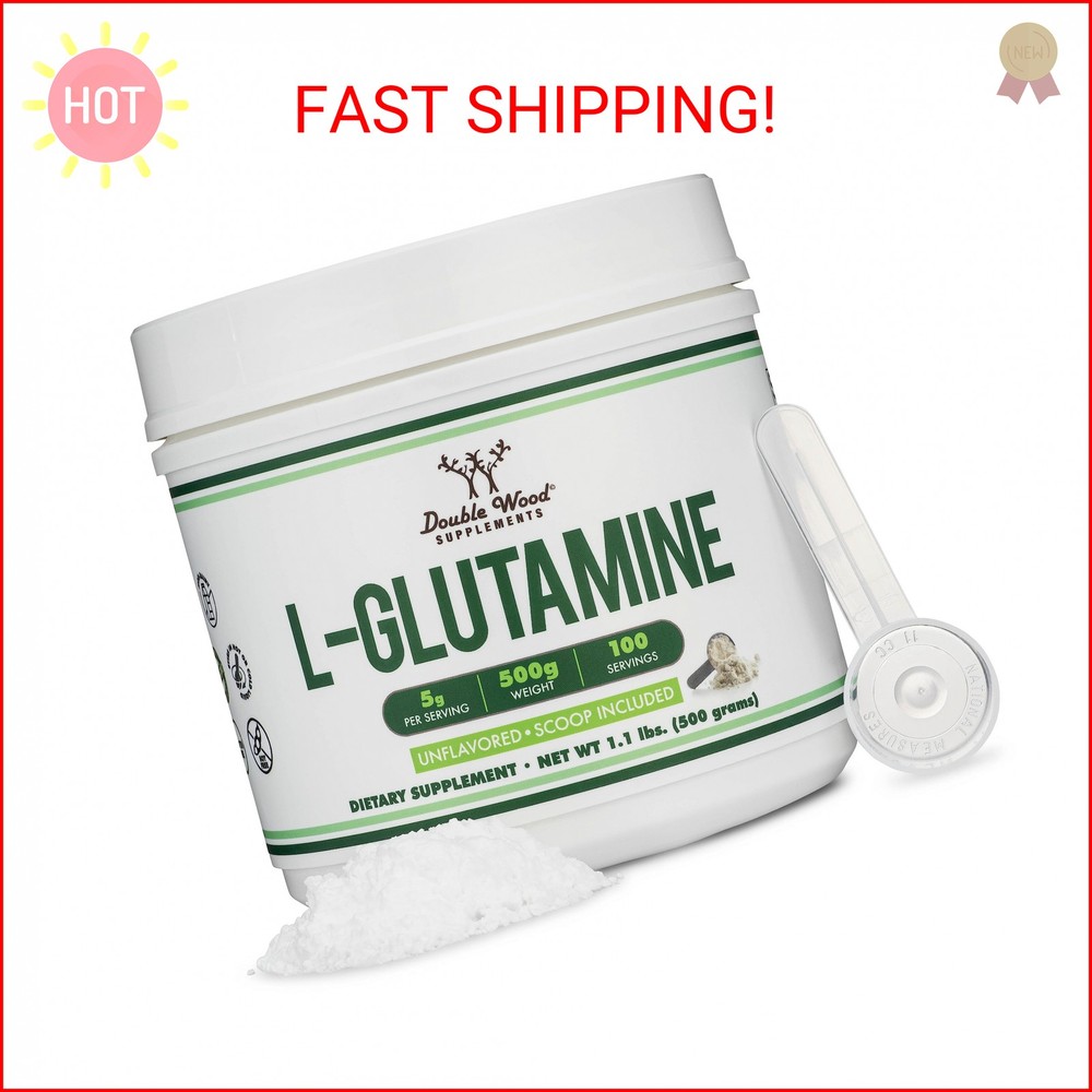 L Glutamine Powder 1.1lbs (100 Servings of 5 Grams Each – Third Party Tested L-G