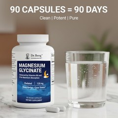 Dr. Berg Magnesium Glycinate 90ct – 4-in-1 Chelated for 90 Count (Pack of 1)