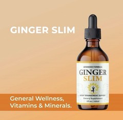 Ginger Slim Drops Weight Loss Support, 2 oz, 60ml. Exp 02/2027 NEW & SEALED