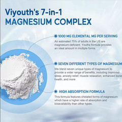 Magnesium Viyouth Bone Complex 60 Capsules, Supports Sleep & 7 Health, 1-3 Pack