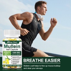 Mullein Leaf Capsules For Lung Cleansing & Detox Herbal Dietary Supplement