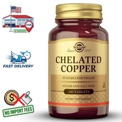 Chelated Copper 2500mcg Bisglycinate 100 Tablets Vegan Supplement