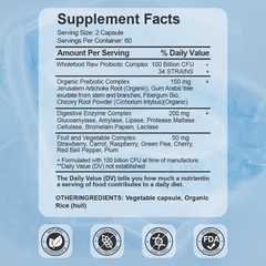 120pcs Raw Probiotics 100 Billion CFU Gut Health Digestive & Immunity Support