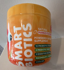 SmartyPants Smart Biotics Probiotic Powder Mango Vegan 30 Servings Exp 12/2027